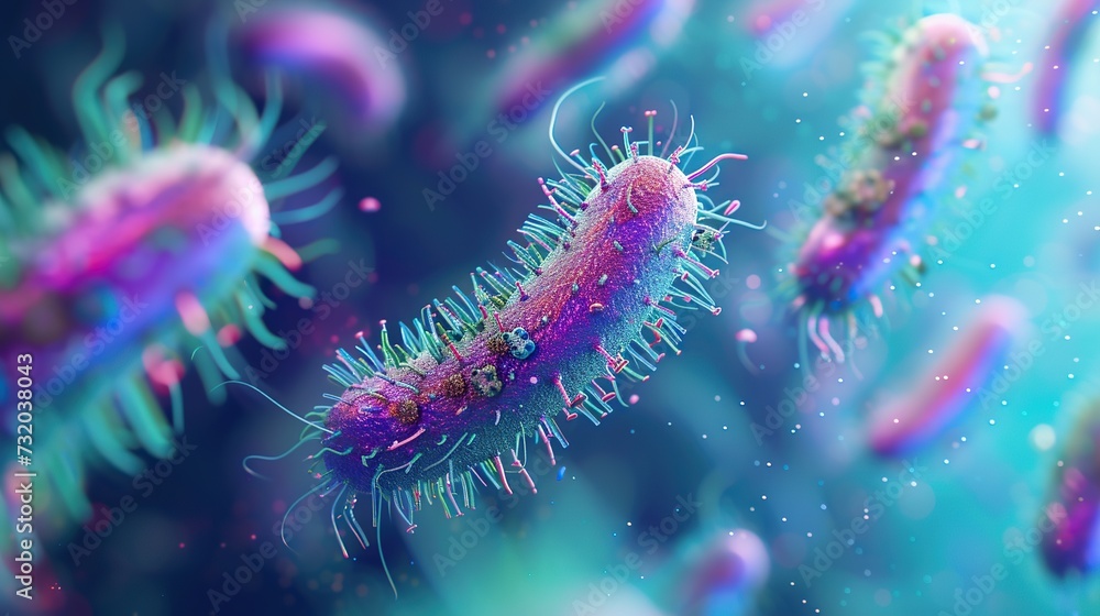 Bacteria colonies under a microscope. Generative AI Bacteria colonies under a microscope. Generative AI