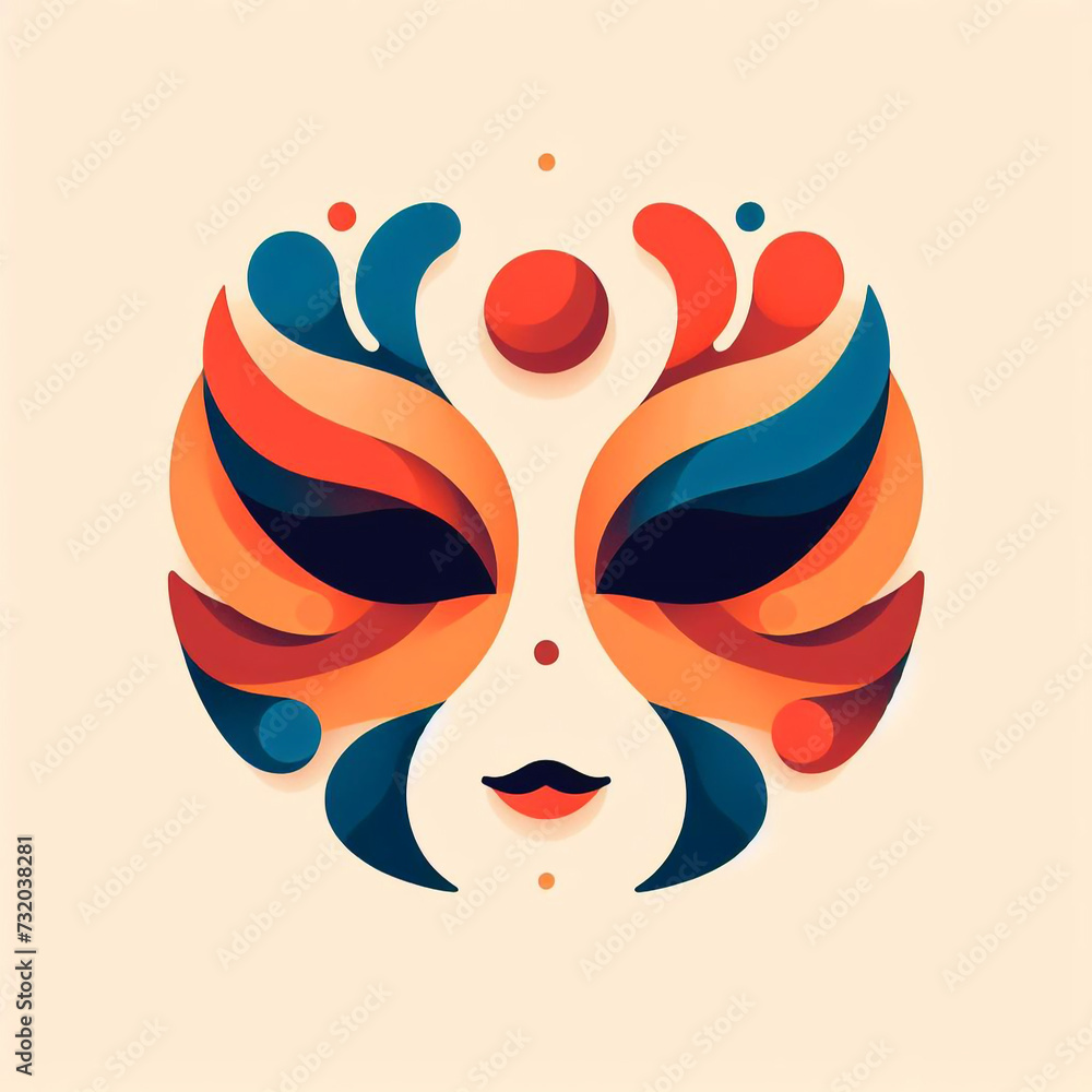 Carnival mask minimalist and colorful