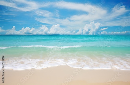 a beach with blue water