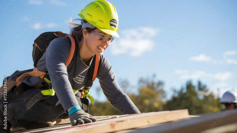 A dedicated worker in a hardhat examines building materials, capturing the essence of skilled labor in construction