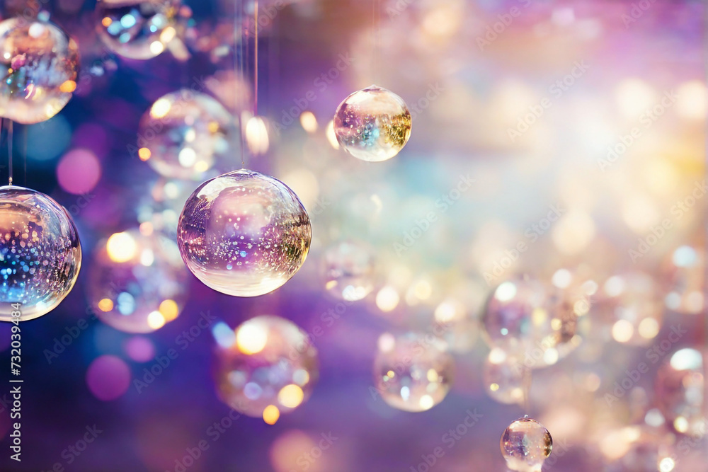 Radiant bursts of bokeh orbs resembling the glow of mystical crystals.