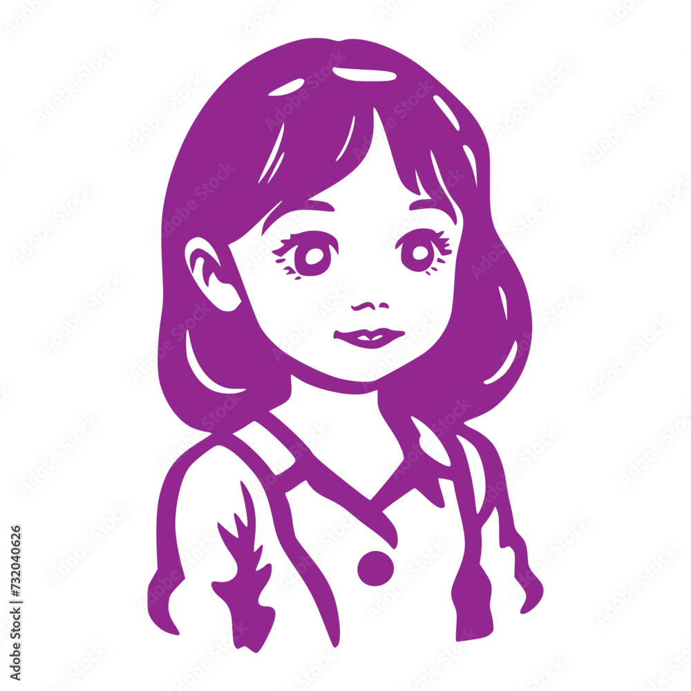 Vector beautiful l cuteittle girl vector art illustration Vector beautiful l cuteittle girl vector art illustration
