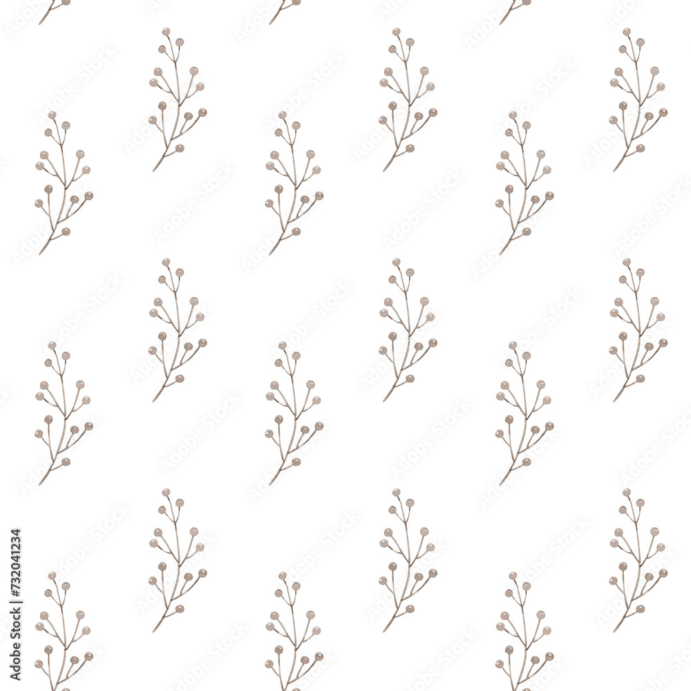 Obraz premium Botanical seamless pattern. Watercolor hand painted background.