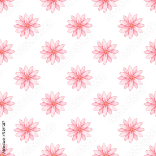 Watercolor floral seamless pattern. Gently hand painted background with tiny pink flowers. © Lora