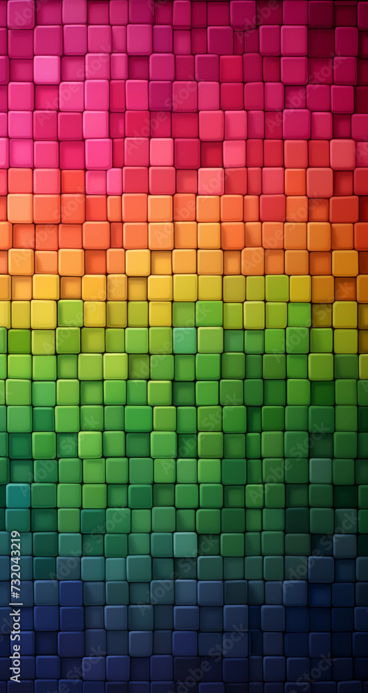 Vibrant vertical rainbow tile gradient background, designed to adorn your phone screen with a colorful and dynamic display.
