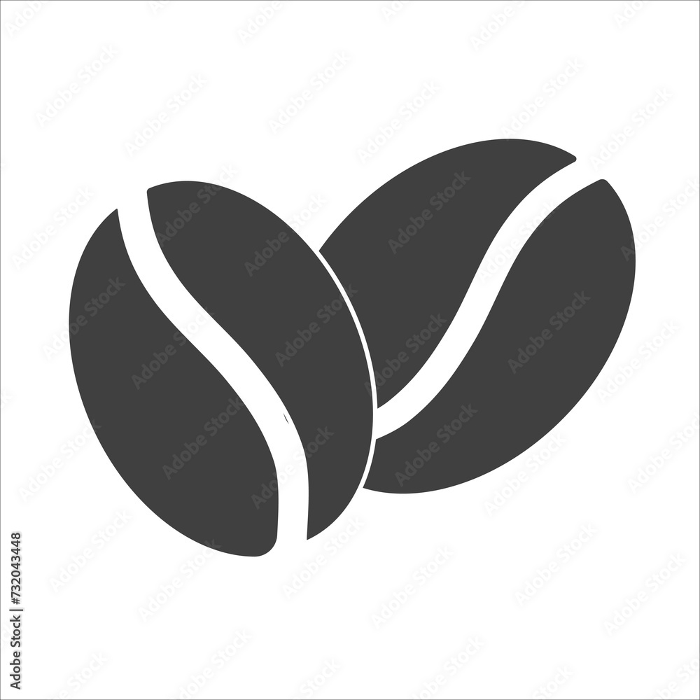 Coffee. Icon set. Isolated coffee beans on white background Coffee. Icon set. Isolated coffee beans on white background