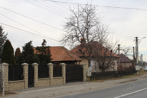 A street with a tree and buildings © parpalac