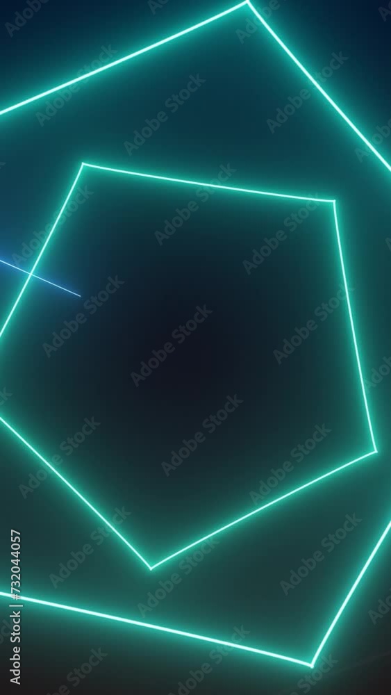 Loopable Abstract shape motion graphics background Animation. Sky Blue pentagon shape neon light tunnel Loopable Abstract shape motion graphics background Animation. Sky Blue pentagon shape neon light tunnel