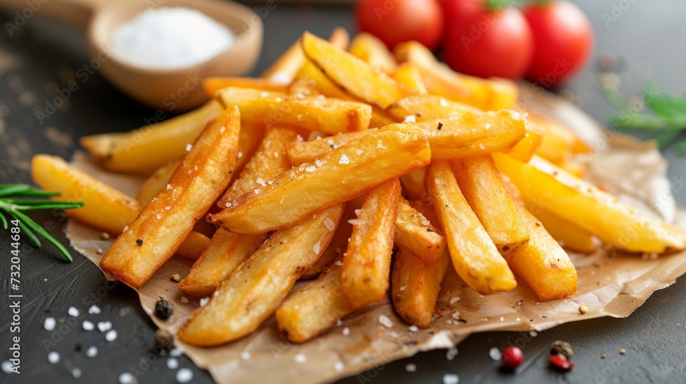 Clean and understated image highlighting the deliciousness of classic potato fries
