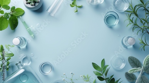 Clean and minimalist setting featuring abstract medical research elements