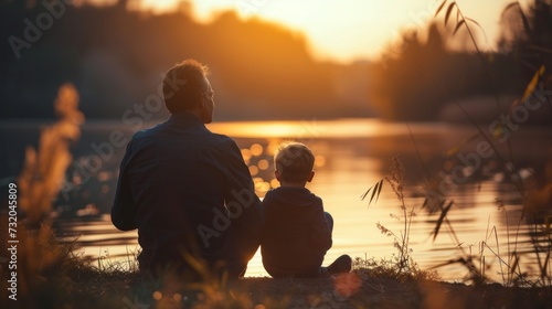 Simple and serene image portraying the wisdom and guidance imparted by fathers