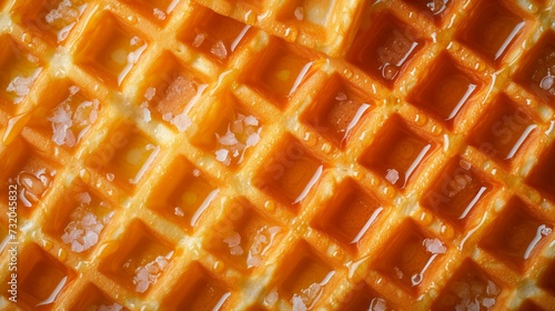 Simple yet enticing image highlighting the intricate pattern of Belgian waffles