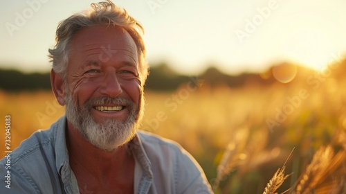 Minimalist composition featuring a father's smile