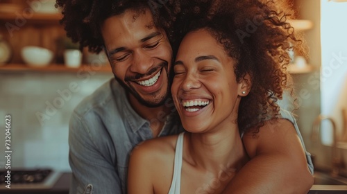 Tranquil scene capturing the sheer happiness and intimacy of a couple's laugh...