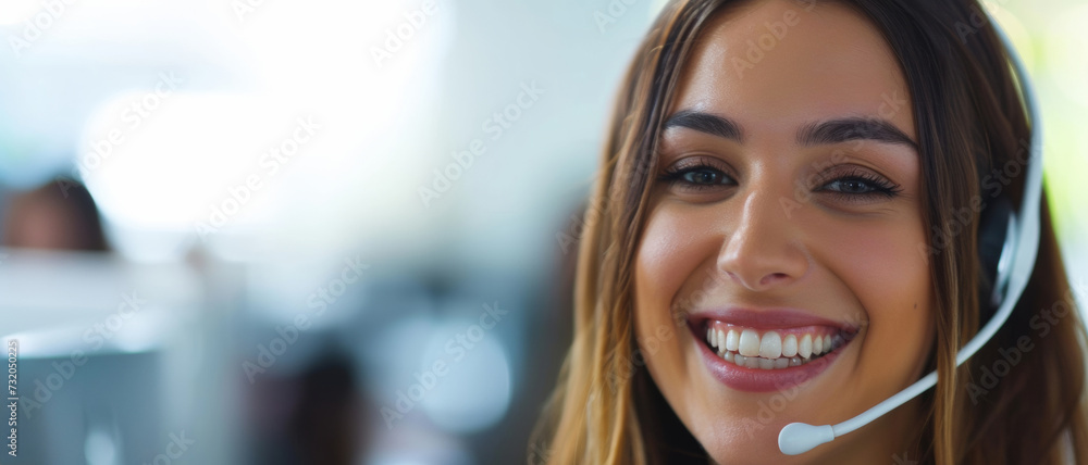 Friendly customer service, a smiling representative ready to assist with a welcoming demeanor Friendly customer service, a smiling representative ready to assist with a welcoming demeanor