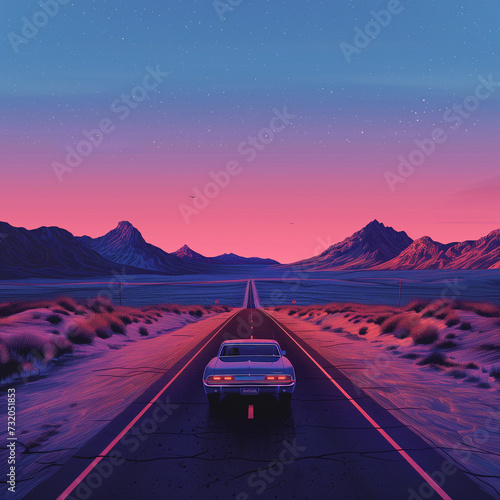 car on the road, roadtrip in america
