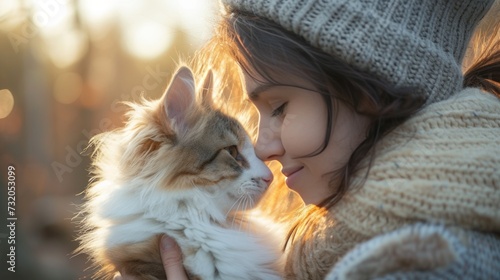 Simple yet heartwarming composition capturing the bond between a person and t...