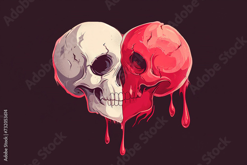Heart skull mix card
