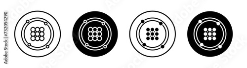 High density flat line icon set. High density Thin line illustration vector