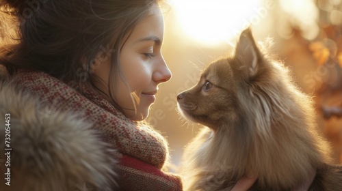 Simple yet heartwarming composition capturing the bond between a person and t...