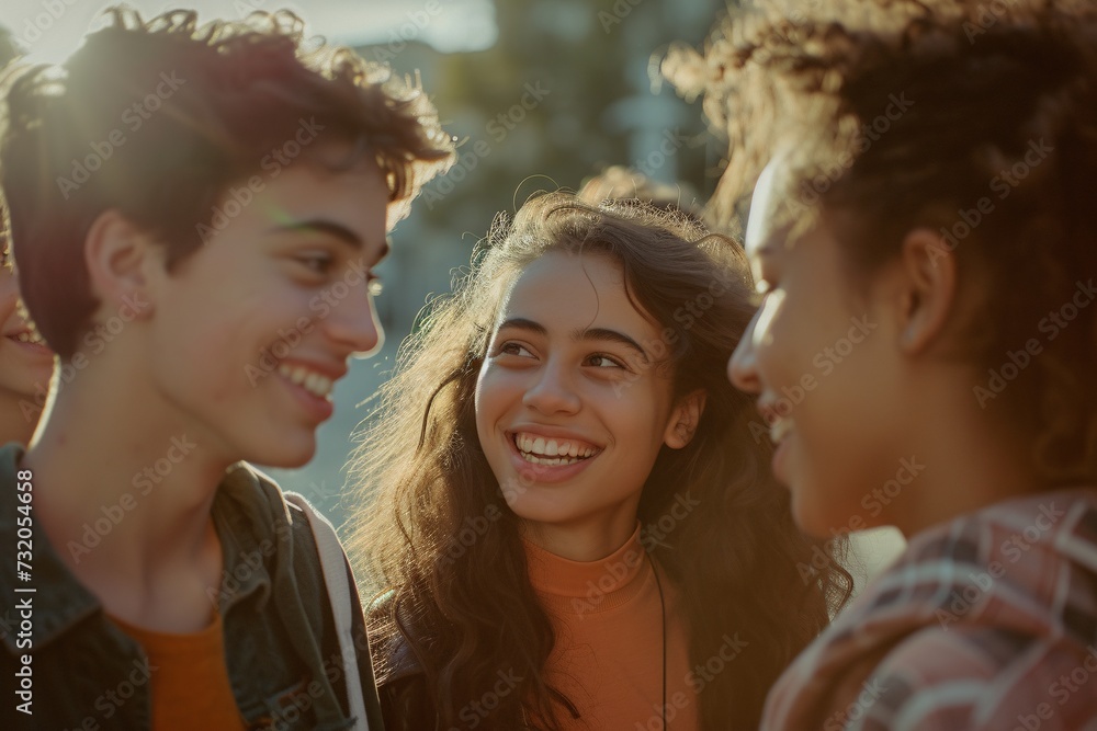Laughter bubbles up as youth celebrate together. Happy faces reflect the joy, background vibrant. Laughter bubbles up as youth celebrate together. Happy faces reflect the joy, background vibrant.