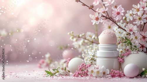 Essence of beauty captured in a minimalist composition adorned with decorativ...