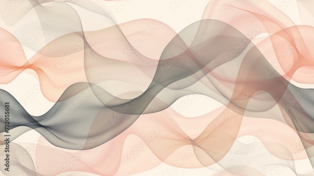 Fototapeta premium a blurry image of a wave of smoke on a white background with a light pink and grey color scheme in the middle of the image and the top right corner of the image.
