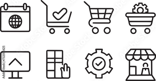 Ecomerce Icon set in various style.