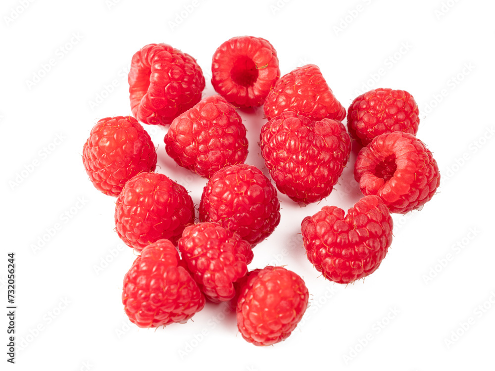 Raspberry isolated on white background. Raspberry close-up. Raspberry isolated on white background. Raspberry close-up.