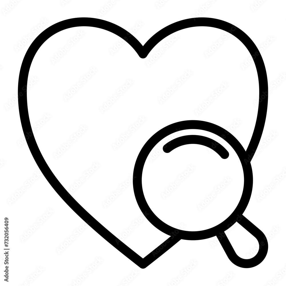 This is the Search icon from the Love and Celebration icon collection with an Outline style This is the Search icon from the Love and Celebration icon collection with an Outline style
