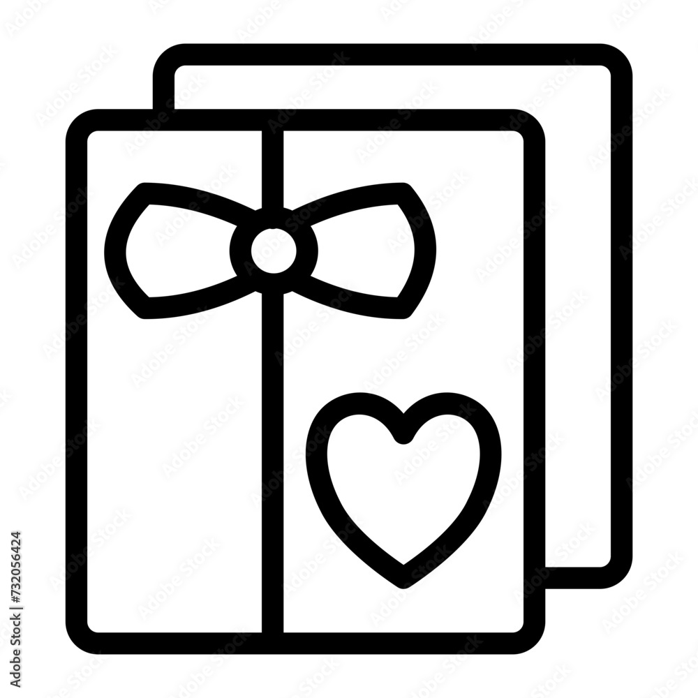 This is the Wedding Card icon from the Love and Celebration icon collection with an Outline style This is the Wedding Card icon from the Love and Celebration icon collection with an Outline style