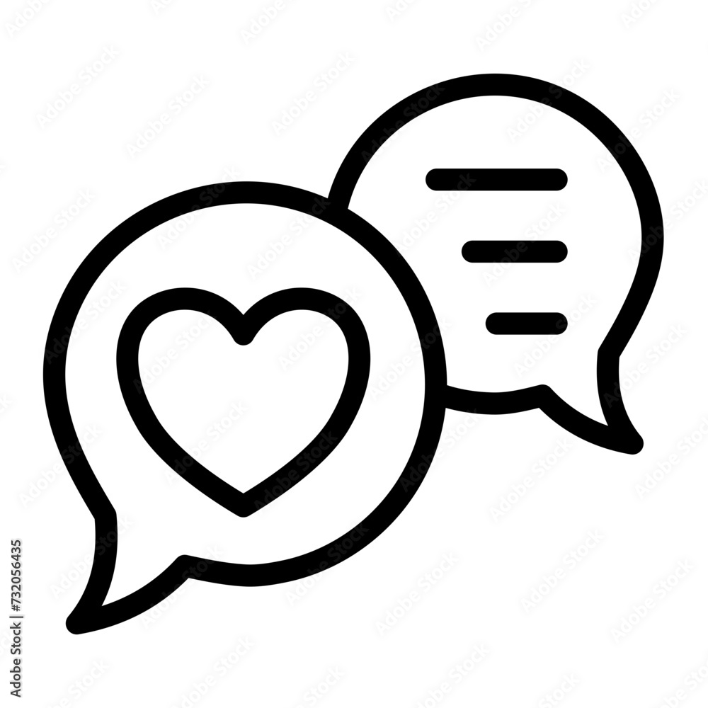 This is the Communication icon from the Love and Celebration icon collection with an Outline style This is the Communication icon from the Love and Celebration icon collection with an Outline style