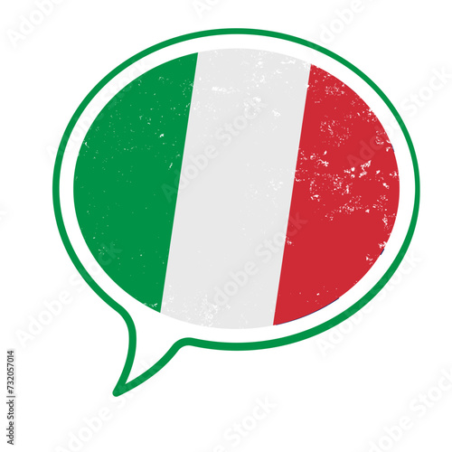 Italian, speaking Italian, translation - vector illustration