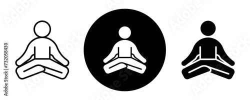 Yoga outline icon collection or set. Yoga Thin vector line art