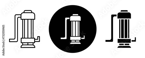 Sump pump outline icon collection or set. Sump pump Thin vector line art