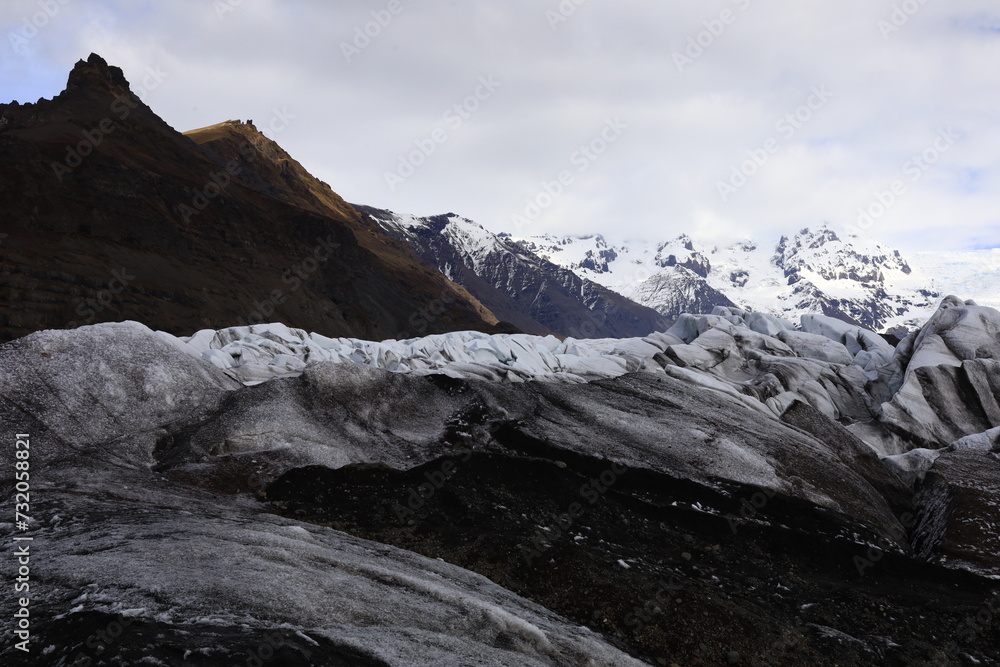 Svínafellsjökull is a glacier in Iceland that forms a glacier tongue of Vatnajökull.