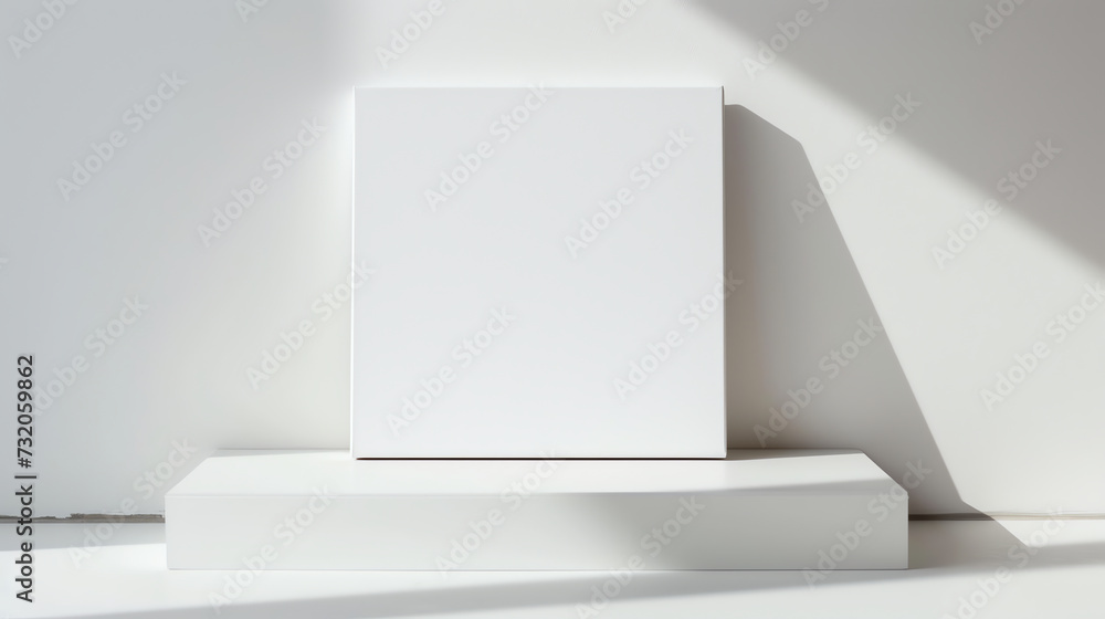 Modern Blank Canvas Frame on White Wall Modern Blank Canvas Frame on White Wall