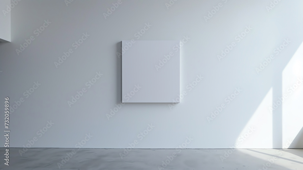 Modern Blank Canvas Frame on White Wall Modern Blank Canvas Frame on White Wall