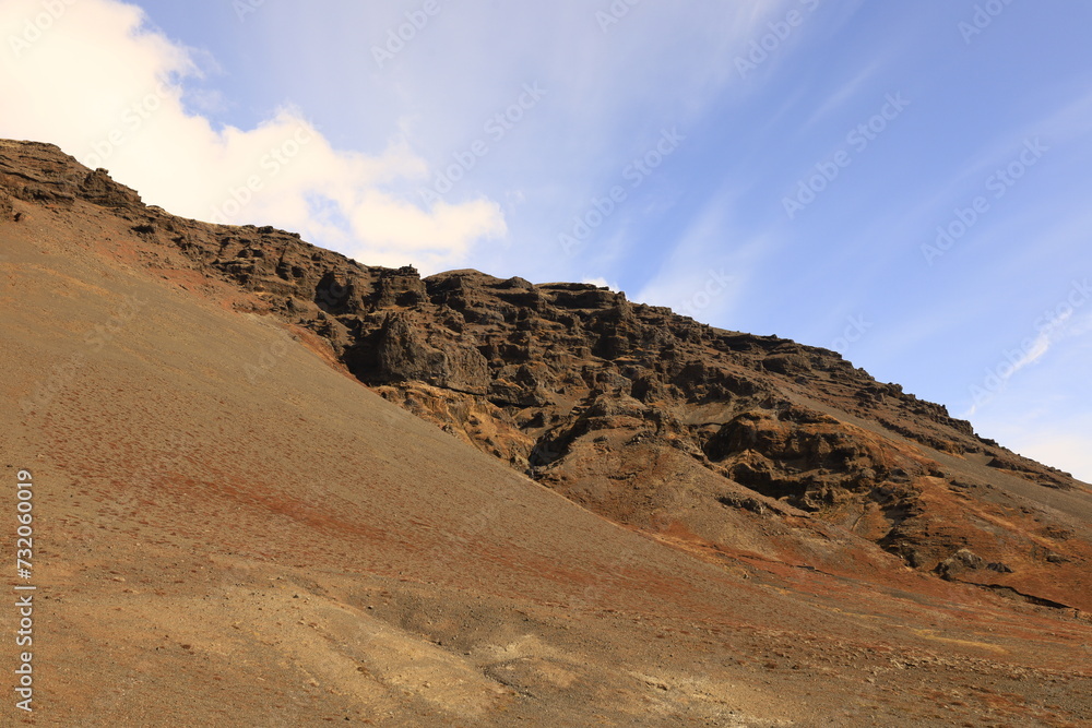 View on a mountain in the Vatnajökull National Park of iceland