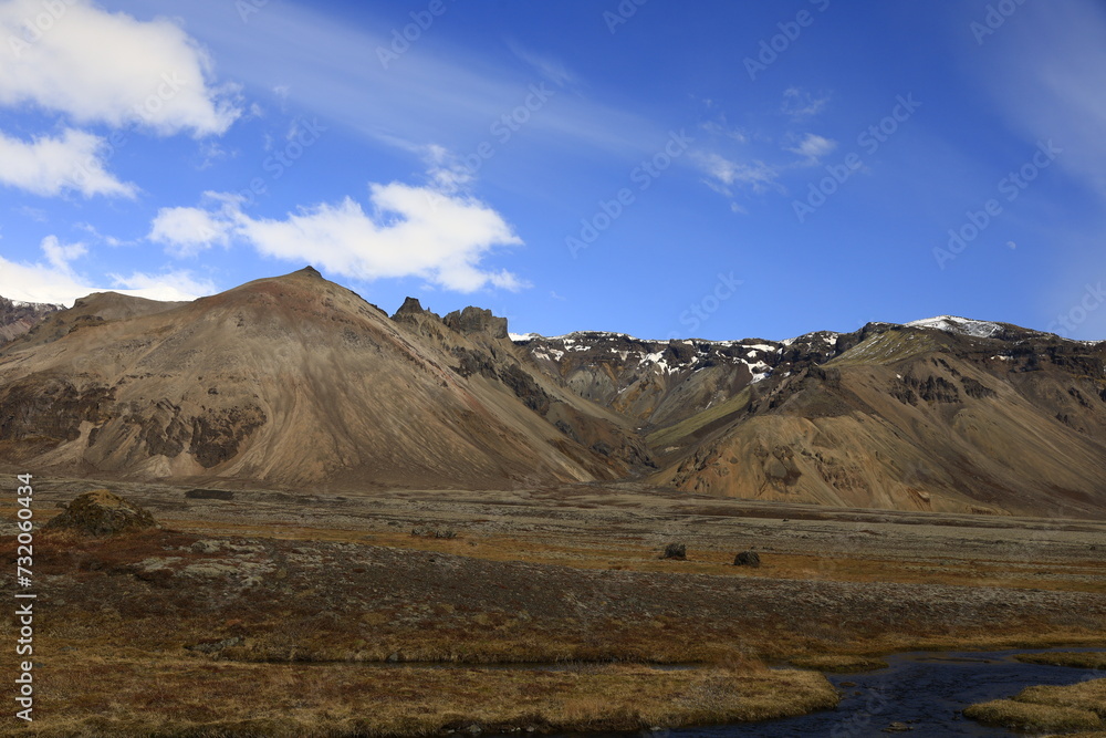 View on a mountain in the Vatnajökull National Park of iceland