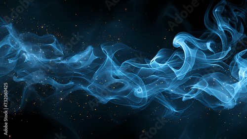 Ethereal Blue Smoke on a Dark Background