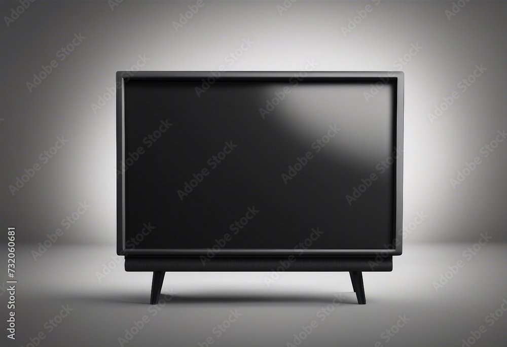 Large modern black TV file of isolated cutout object with shadow on ...