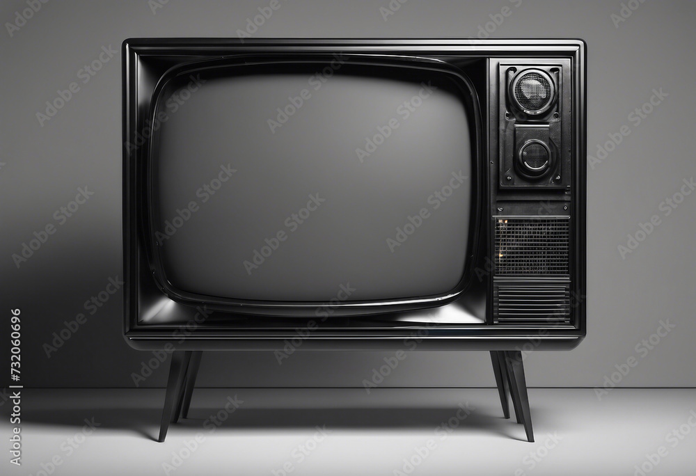 Tv File Front Large modern black TV file of isolated cutout object with shadow on ...