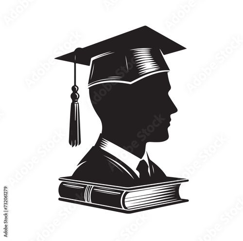 graduation Cap silhouette vector illustration.