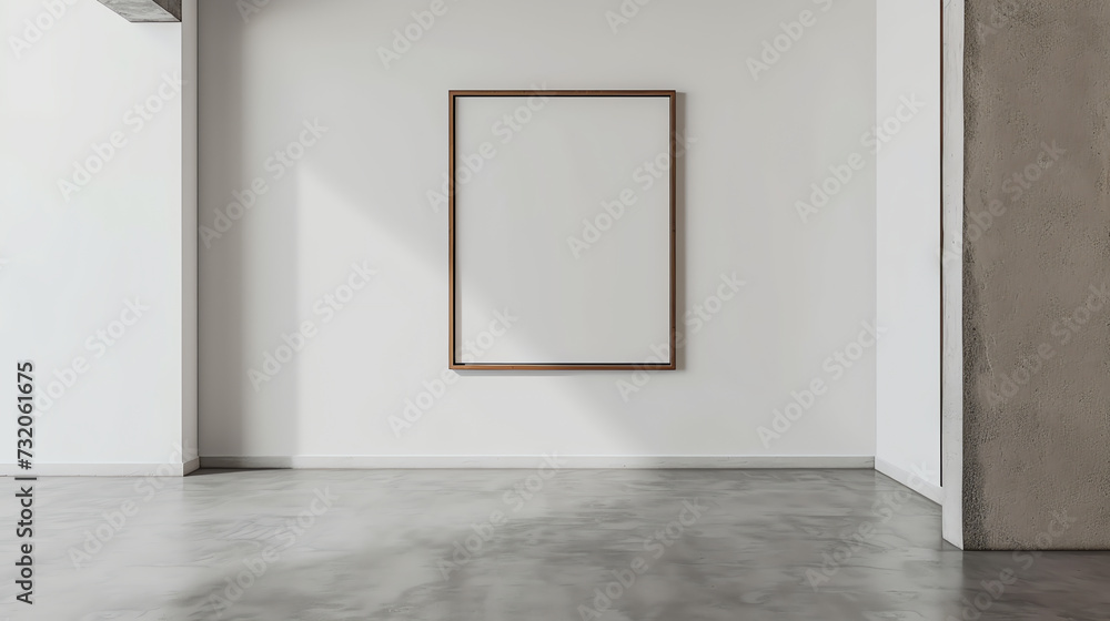 Modern Blank Canvas Frame on White Wall Modern Blank Canvas Frame on White Wall