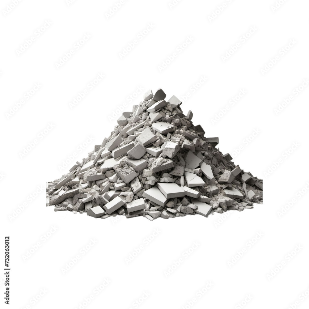 High-Resolution Image of a Pile of White Chalk Pieces, Broken and Whole, Isolated on a White Background High-Resolution Image of a Pile of White Chalk Pieces, Broken and Whole, Isolated on a White Background