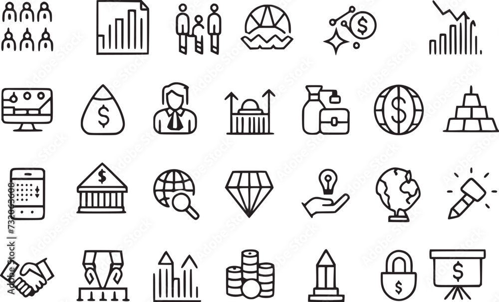 Finance icons set money payments. Finance icons set money payments.