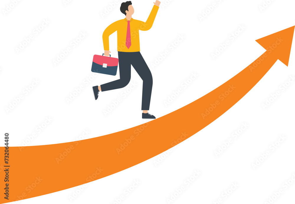 Help the businessman to run to the top of the arrow
Help the businessman to run to the top of the arrow