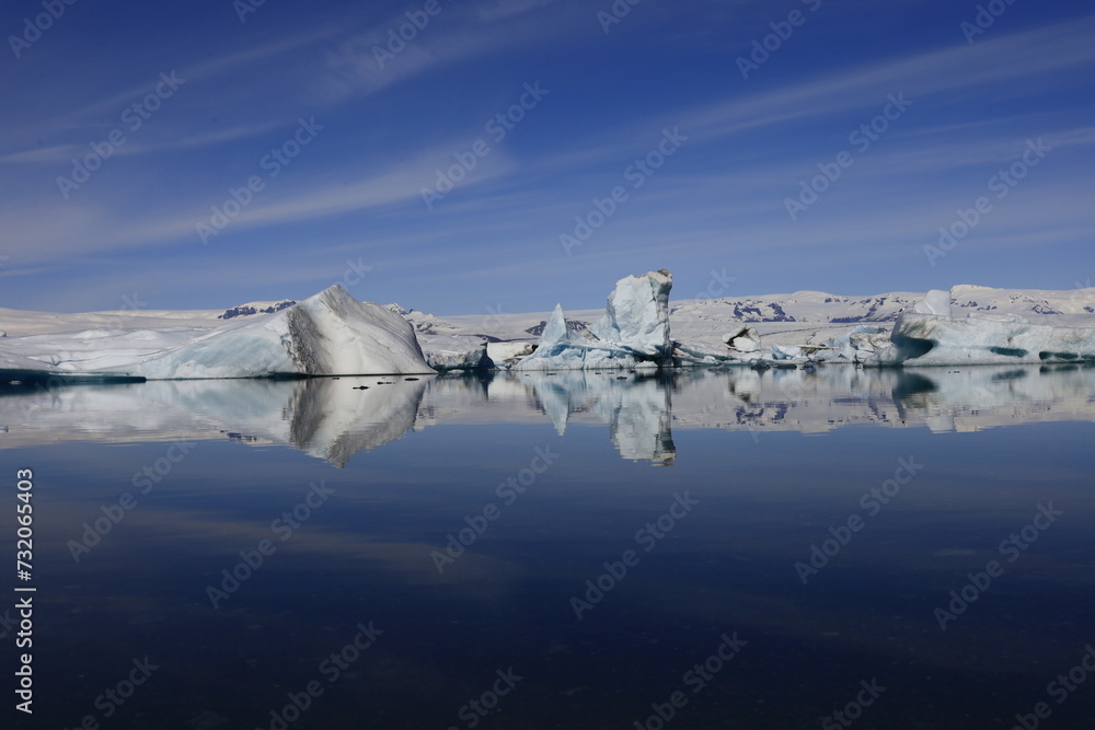 Jökulsárlón is a large glacial lake in southern part of Vatnajökull National Park, Iceland