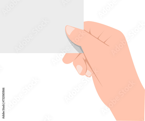 Hand holding paper Illustration 